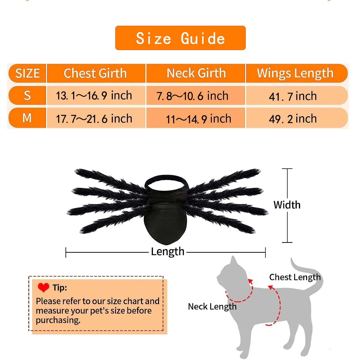 Halloween kostym för hund & katt – Rolig spindeldräkt för små & medelstora husdjur