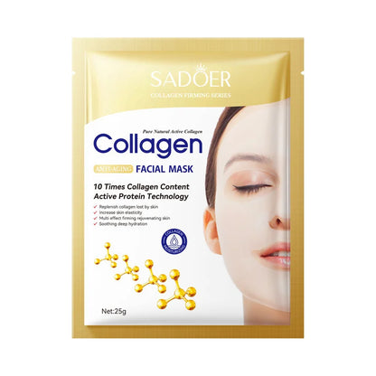 KollagenMask™ – 10-pack Anti-Åldrande Ansiktsmasker med Fukt & Lyster