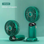 Hopfällbar Mini-Fläkt med Halsrem & Ställ – 3000mAh