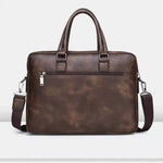 Herrportfölj i läder – business handväska för laptop & dokument
