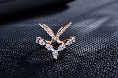 Ring Selma (dubbellager-ring med zirkoner – justerbar)