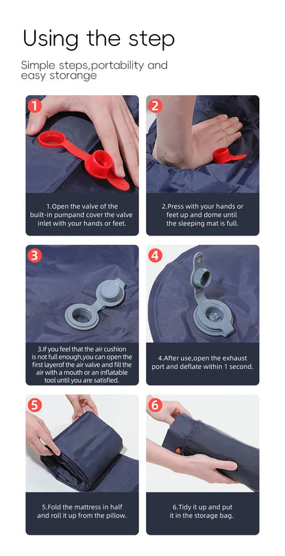 Uppblåsbar Campingmatta med Kuddfunktion