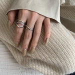 Ring Sanna (handgjord ring med oregelbundna vattendroppar & korsdesign)