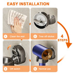 Hårfönhållare med sugpropp – utan borrning