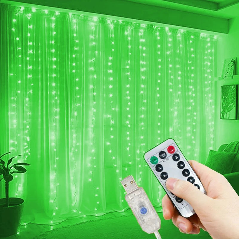 LjusGardinen™ USB Ljusslinga med Gardindekor