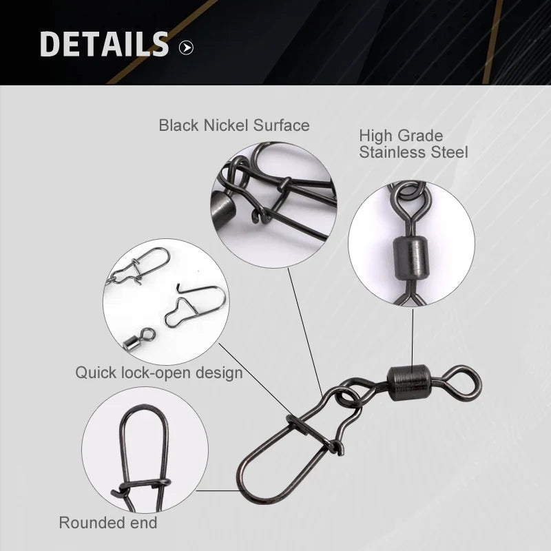 Kalastusleikarit – 50 kpl ruostumatonta terästä, pikalukolla