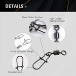 Kalastusleikarit – 50 kpl ruostumatonta terästä, pikalukolla