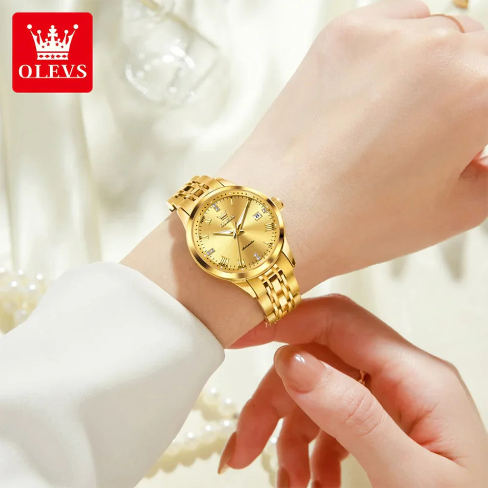 Klocka Helena (automatisk damklocka i rostfritt stål – lyxig design)