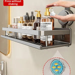 Badrumshylla med sugpropp – aluminium utan borrning