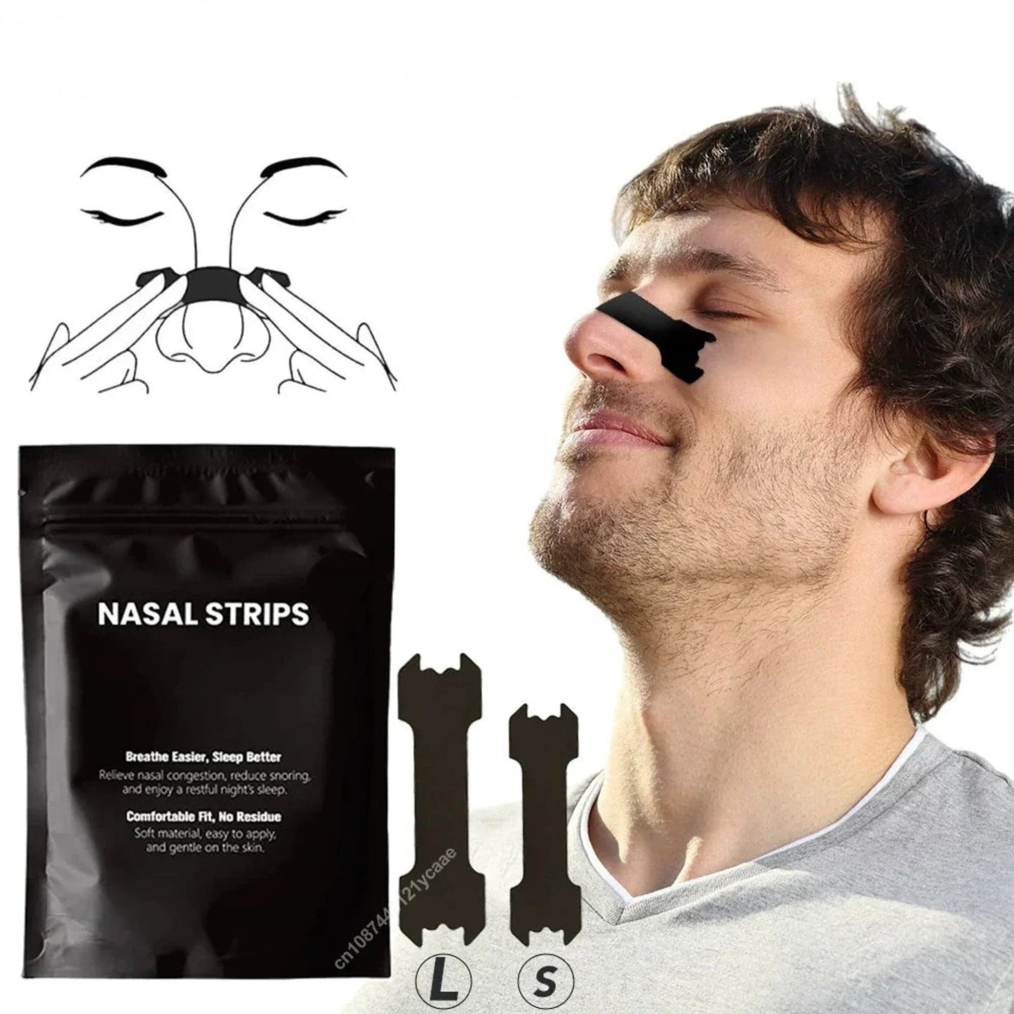 Näsplåster snarkning barn/vuxen – 30/60/90 st starka strips för bättre andning