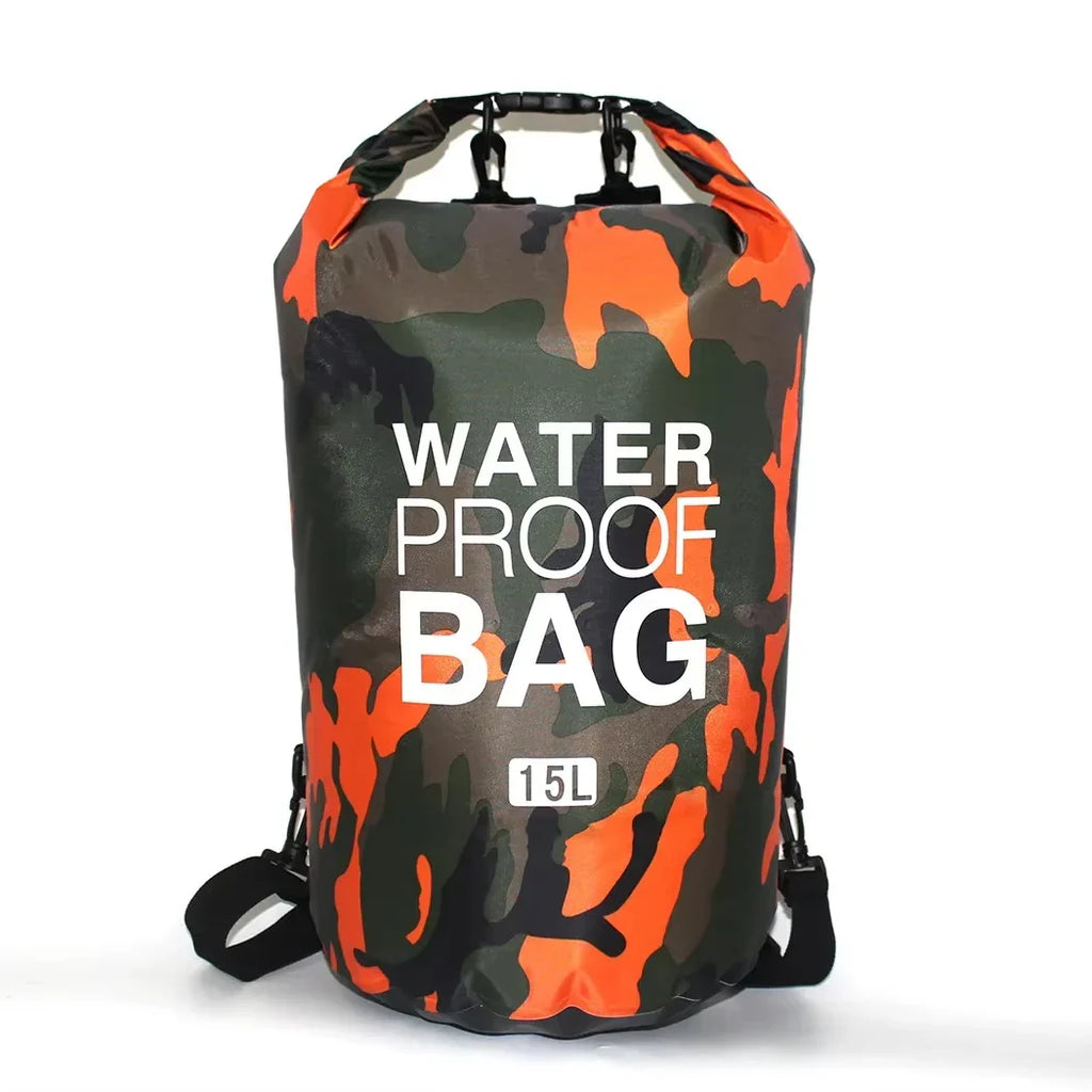 Vattentät drybag 2–30 L – kamouflage väska för paddling & friluftsliv