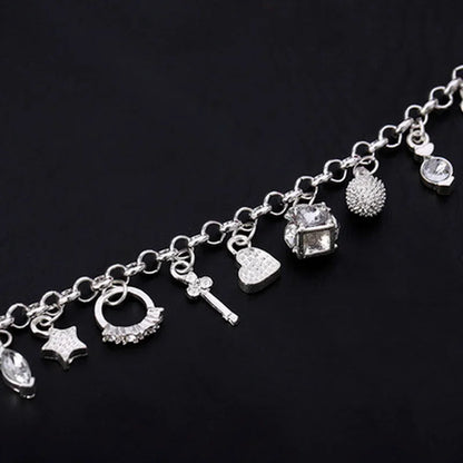 Armband Tilde (13 berlocker på kedja – charmarmband i silverfärg)