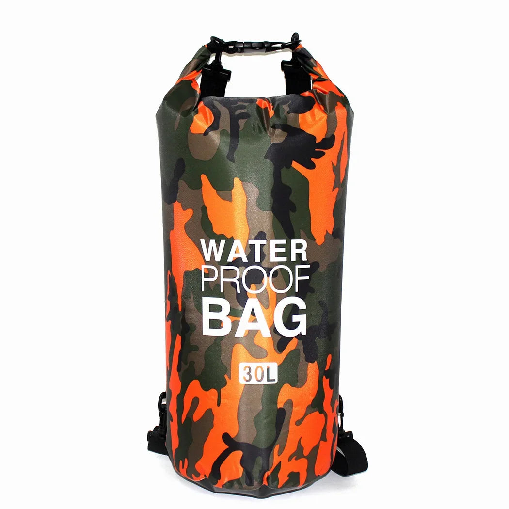 Vattentät drybag 2–30 L – kamouflage väska för paddling & friluftsliv