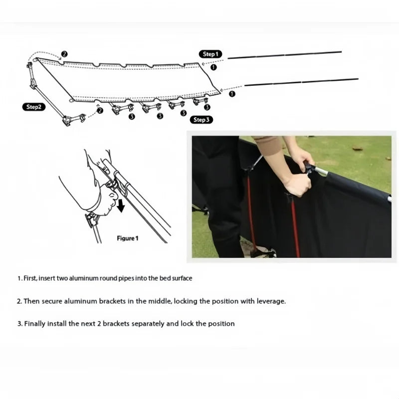 Ultralätt Hopfällbar Campingbädd för Vuxna