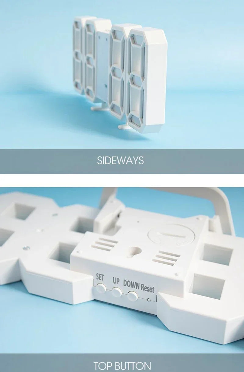 LED väggklocka 3D – digital klocka med nattläge för sovrum