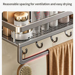 Badrumshylla med sugpropp – aluminium utan borrning