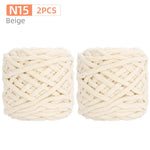 Chenillegarn 2 st – tjockt mjukt garn för filtar, tröjor & halsdukar