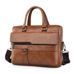 Läderportfölj herr – axelremsväska för laptop & kontor