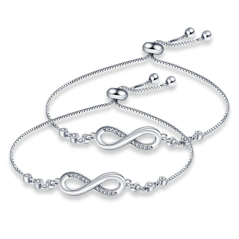 Armband Selina (lyckoarmband i silverfärg med zirkonsten)