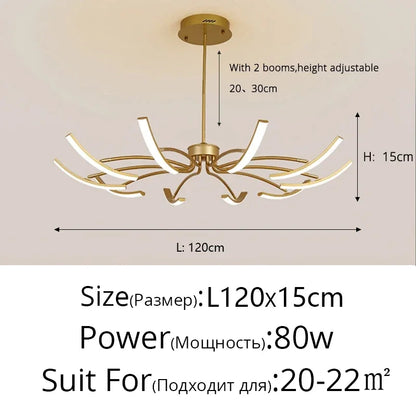 Nordisk taklampa LED – roterande design för vardagsrum & sovrum