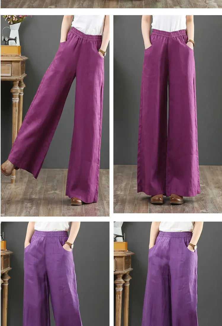 Vida linnebyxor för kvinnor