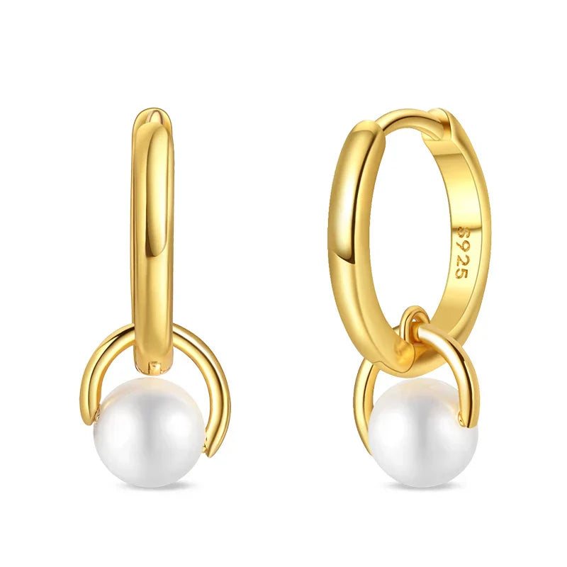 Eleganta örhängen – hoops med stjärnor, månar & pärlor