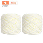 Chenillegarn 2 st – tjockt mjukt garn för filtar, tröjor & halsdukar