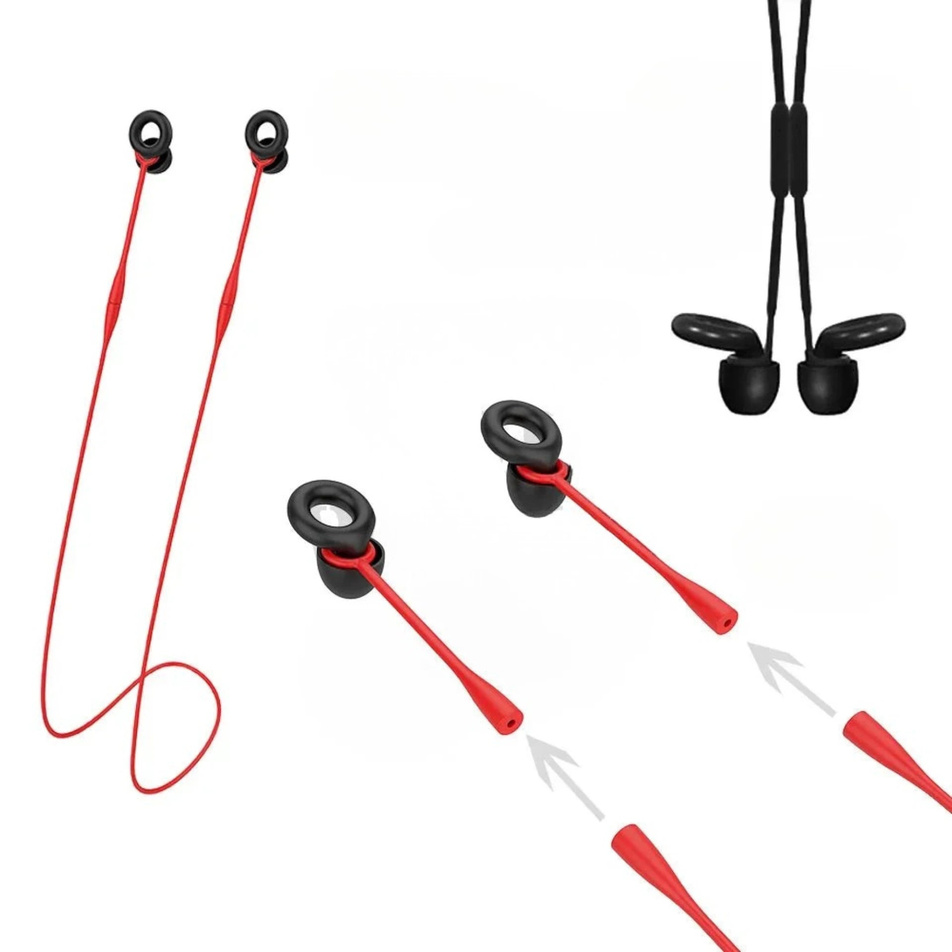 Silikon snöre för öronproppar – magnetisk hållare, antiglid