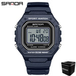 LED sportklocka herr – rektangulär digital display