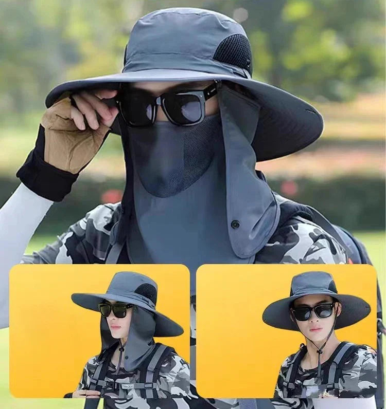 Hengittävästä kankaasta valmistettu aurinkohattu – kokoontaitettava ulkohattu vaellukseen ja kalastukseen