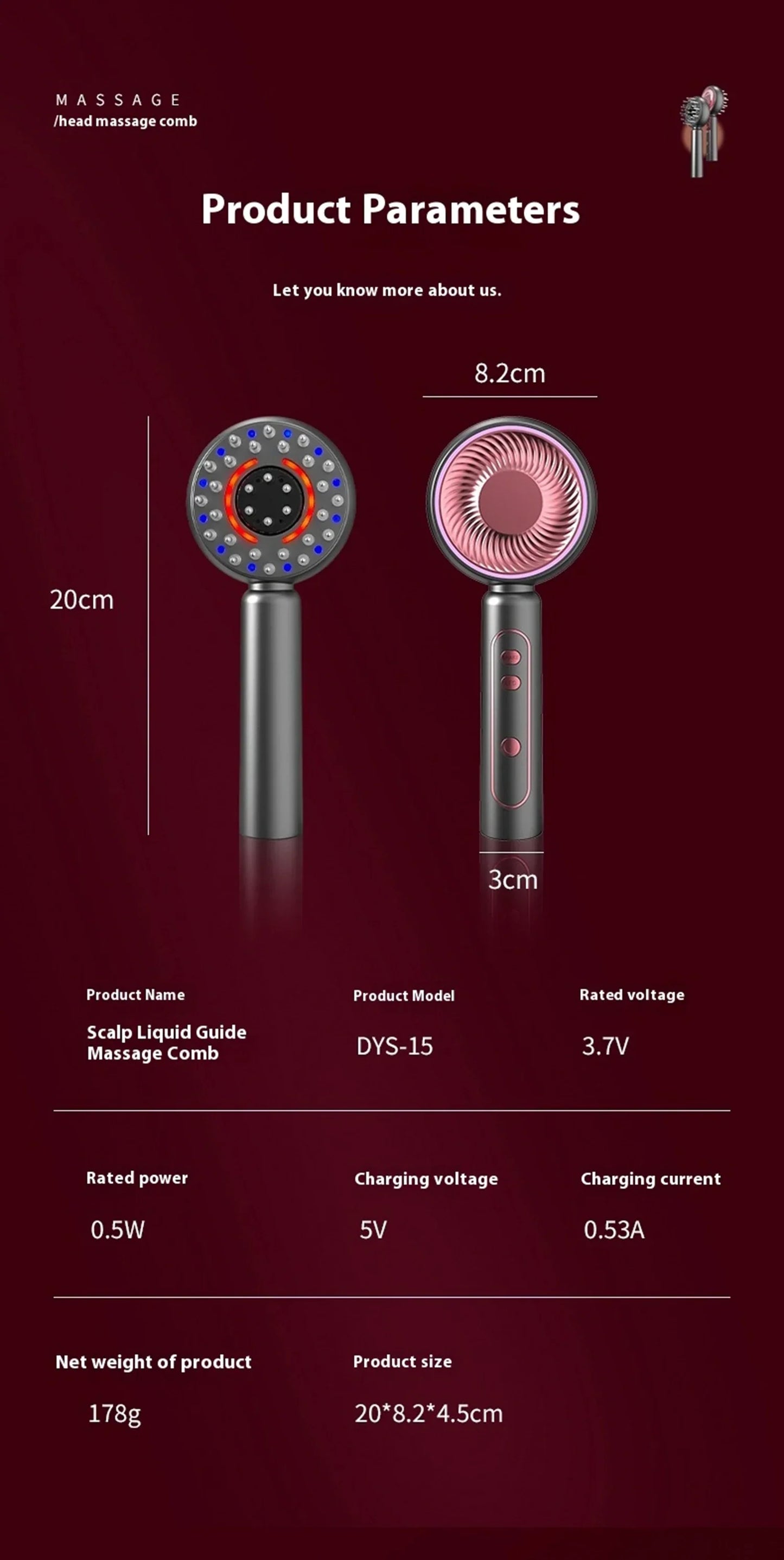 GrowComb™ – Elektrisk Hårbottenmassage med Rött Ljus