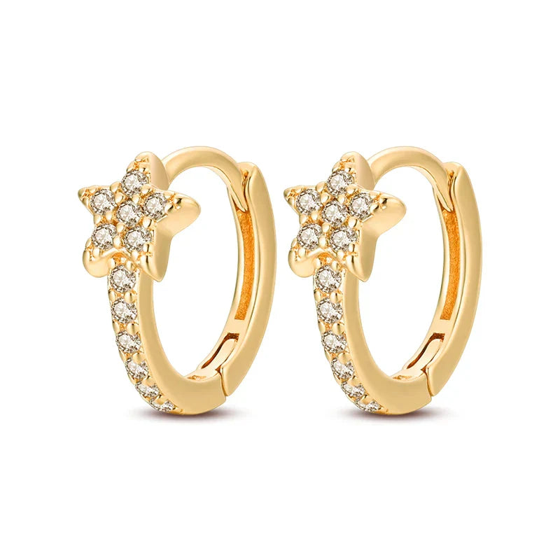 Eleganta örhängen – hoops med stjärnor, månar & pärlor