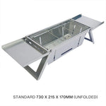 Hopfällbar kolgrill i rostfritt stål – portabel BBQ för hem & camping