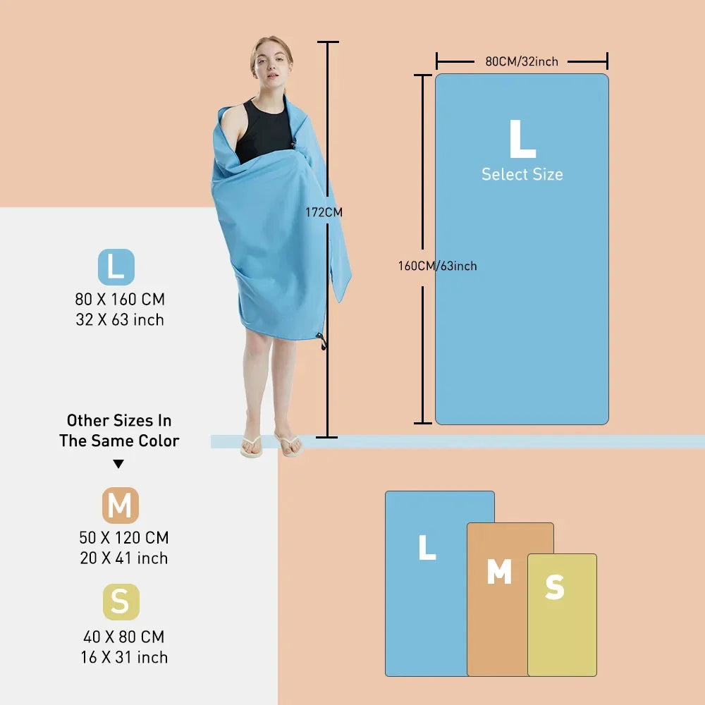 Mikrofiberhandduk – snabbtorkande & sandfri för strand, gym & resa