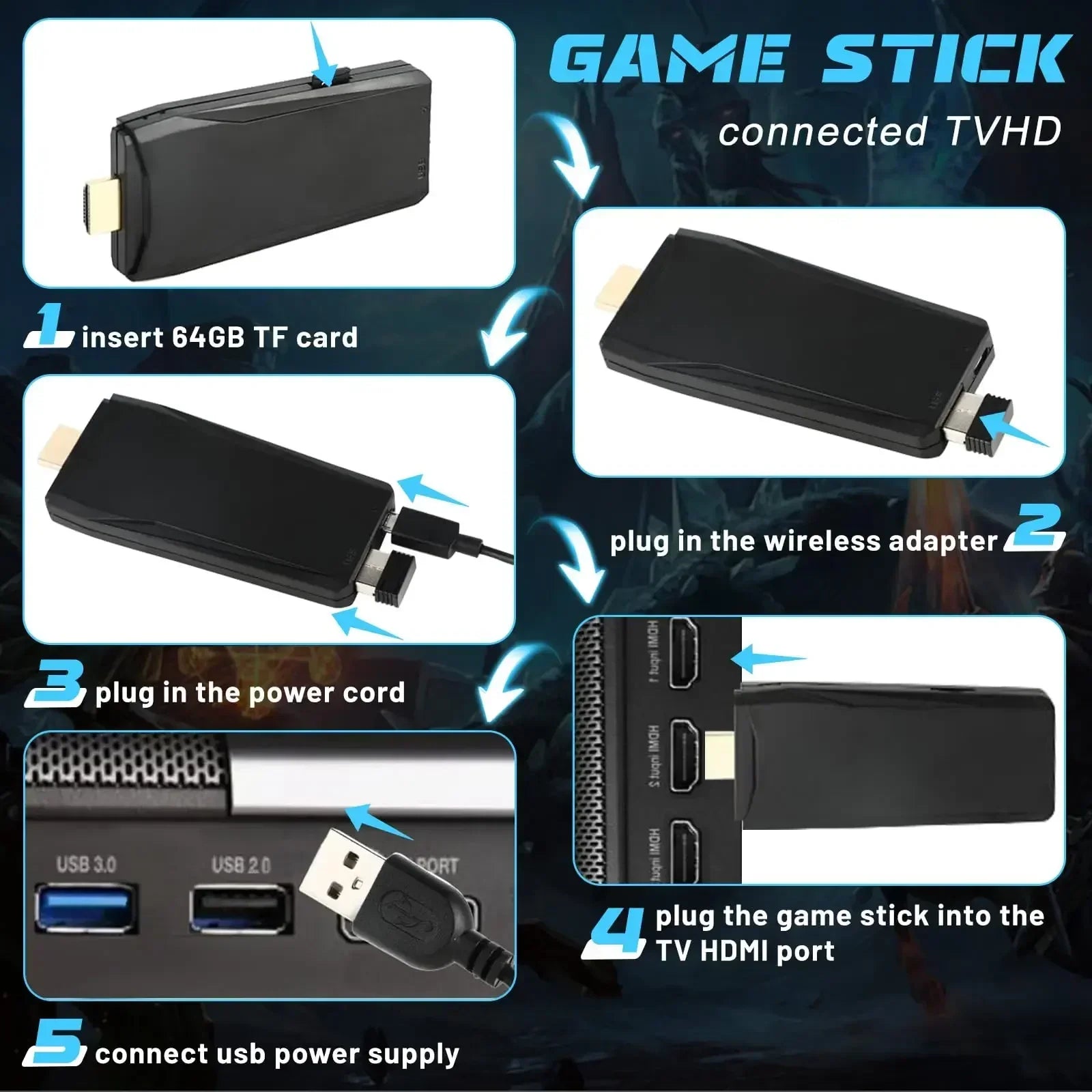 Game Stick med massor av Klassiska Spel