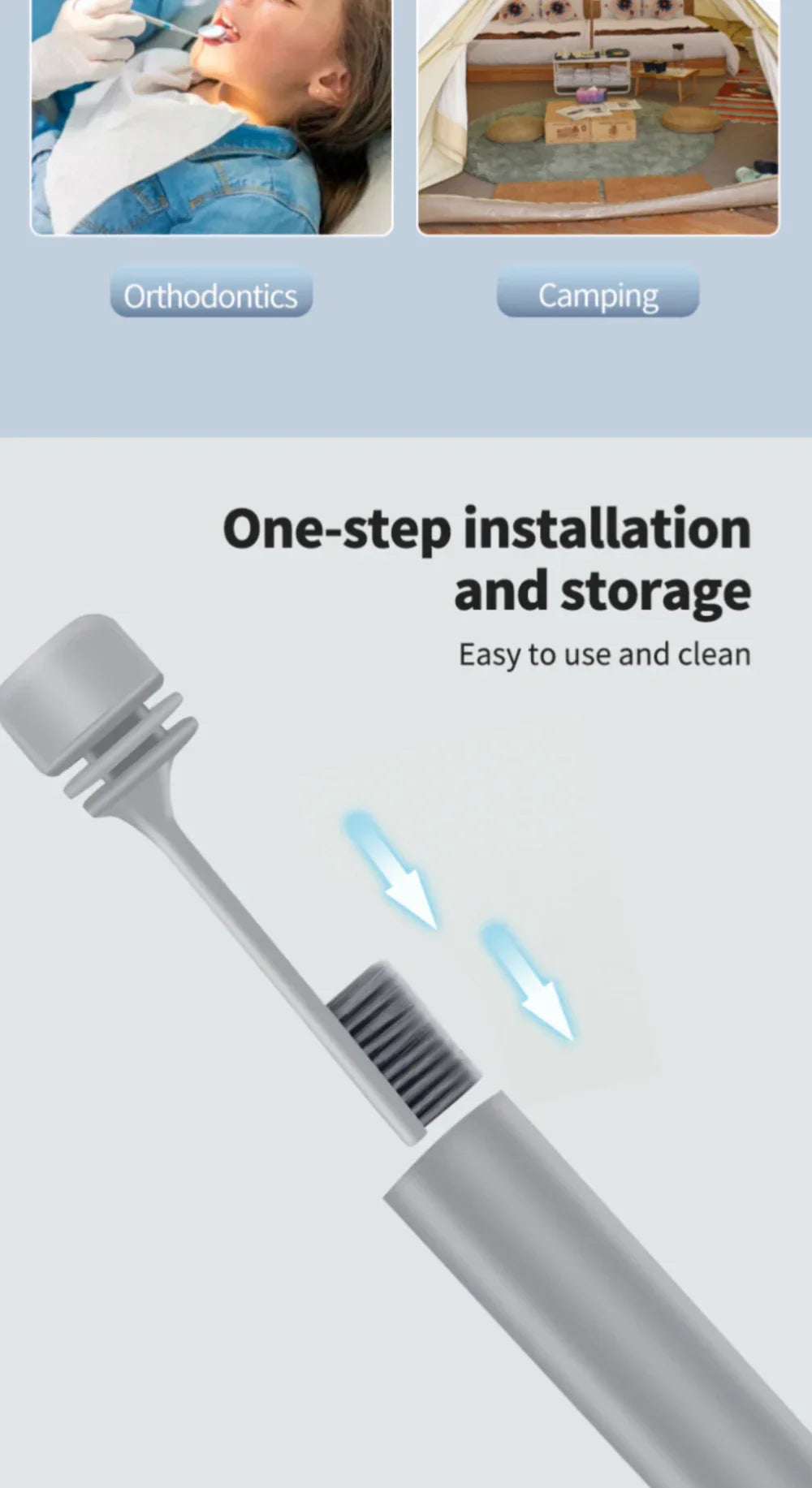 MiniTravelToothbrush™ – Kokoontaitettava hammasharja läpinäkyvässä muodossa