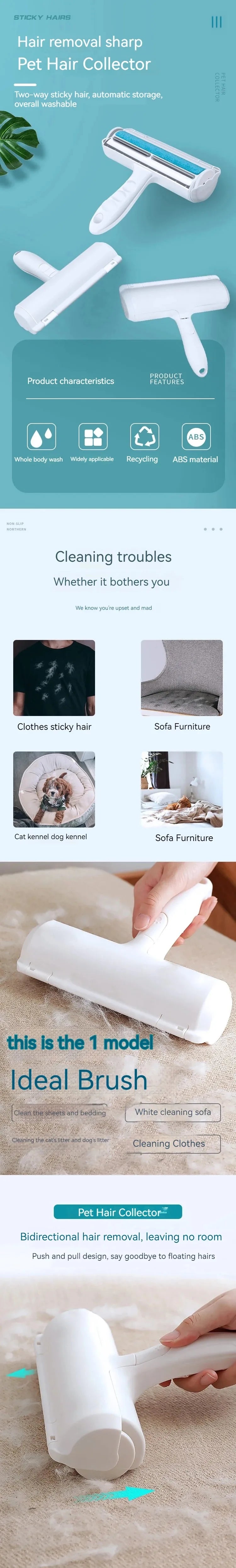 LuddRulle™ – Återanvändbar Luddborste för Husdjurshår