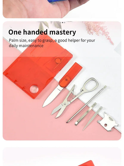 Multiverktygskort – schweizisk armékniv i kortformat för camping & överlevnad