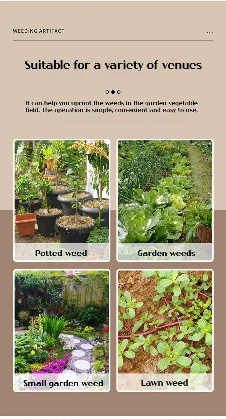 Portabel ogräsrensare – handverktyg för rötter och ogräs (utan skaft)