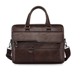 Läderportfölj herr – axelremsväska för laptop & kontor