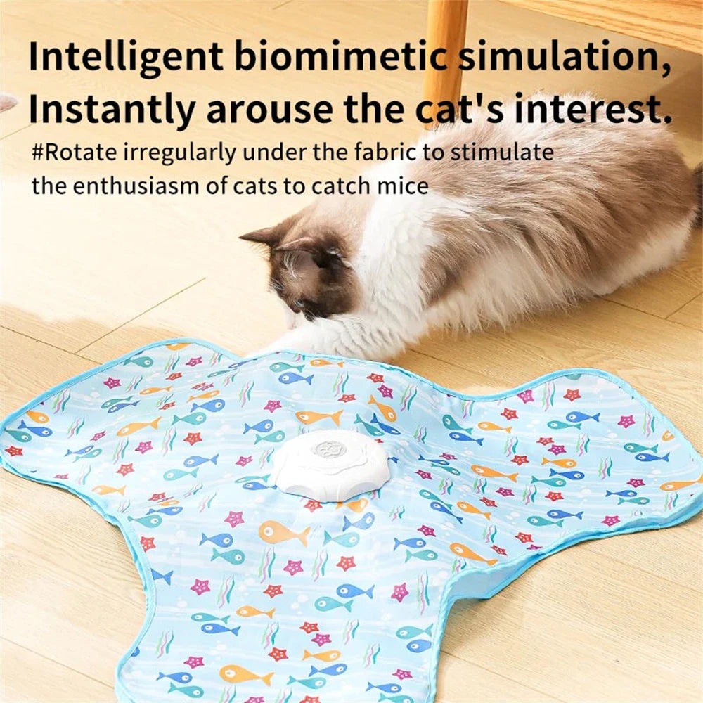 Interaktiv kattleksak – gömma & söka mus med fjäder & ljud