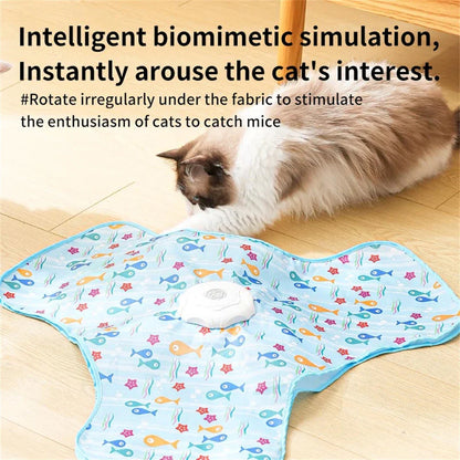 Interaktiv kattleksak – gömma & söka mus med fjäder & ljud