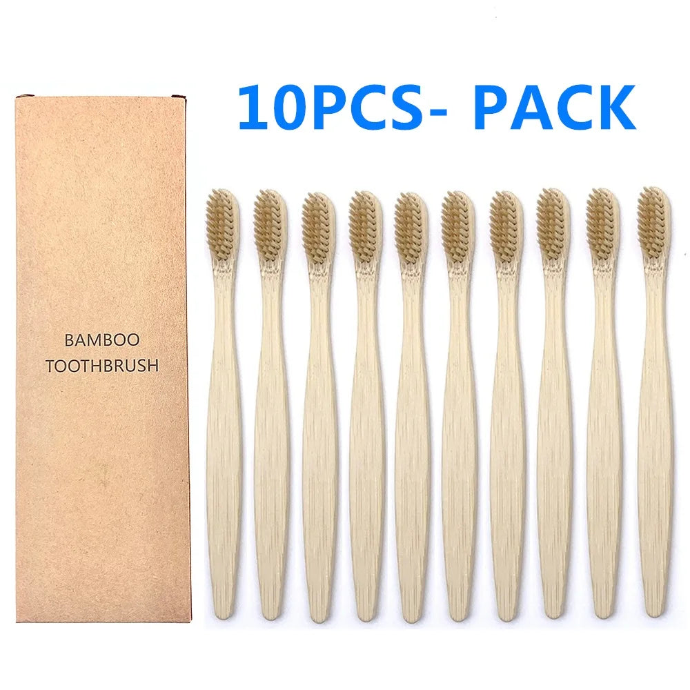 BambuTandborste™ – 10-pack Naturliga Tandborstar