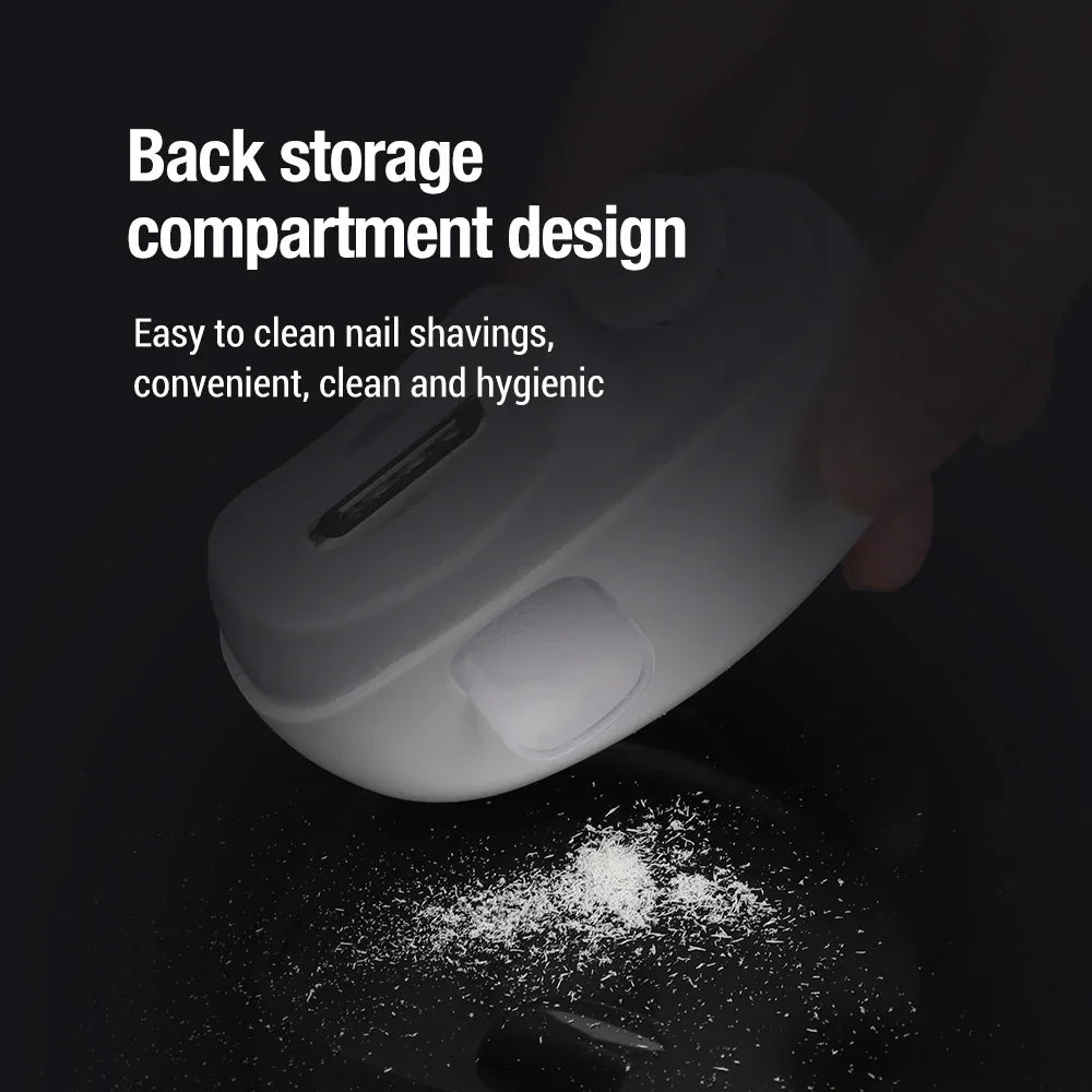 Elektrisk nagelklippare med ljus – automatisk nageltrimmer