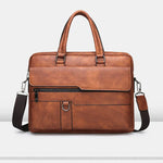 Herrportfölj i läder – business handväska för laptop & dokument