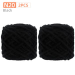 Chenillegarn 2 st – tjockt mjukt garn för filtar, tröjor & halsdukar