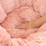 Rund kattbädd – mjuk vinterbädd för småhund & katt