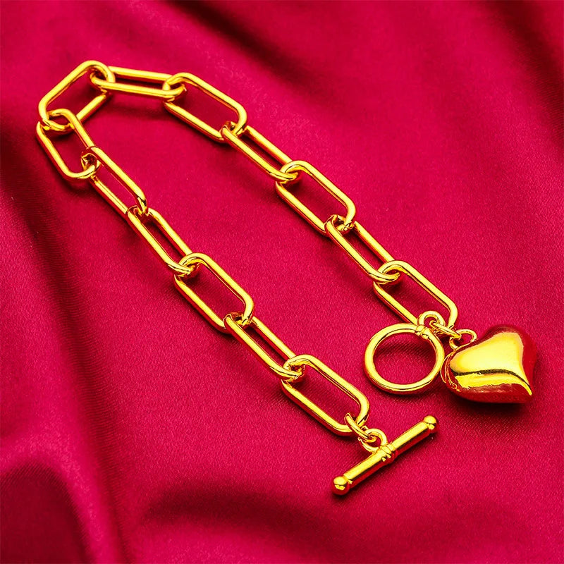 Guldkärleksarmband dam – 24K äkta guld smycke