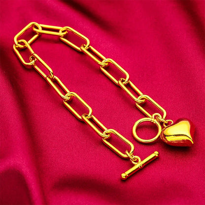 Guldkärleksarmband dam – 24K äkta guld smycke