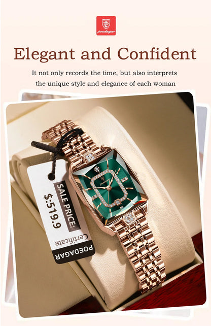 Klocka Karolina (damklocka i stål med kalender & vattenskydd)